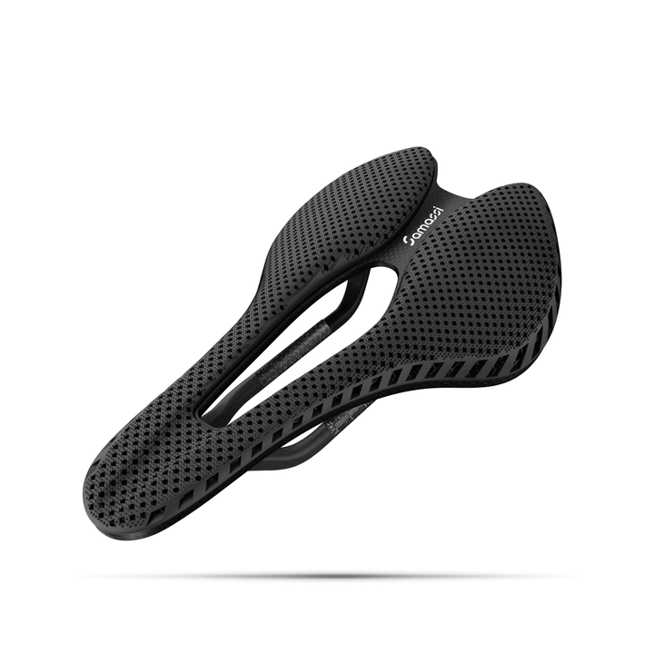 R1FC 3D Printed Road Bike Saddle with advanced carbon fiber and nano PU printing technology.