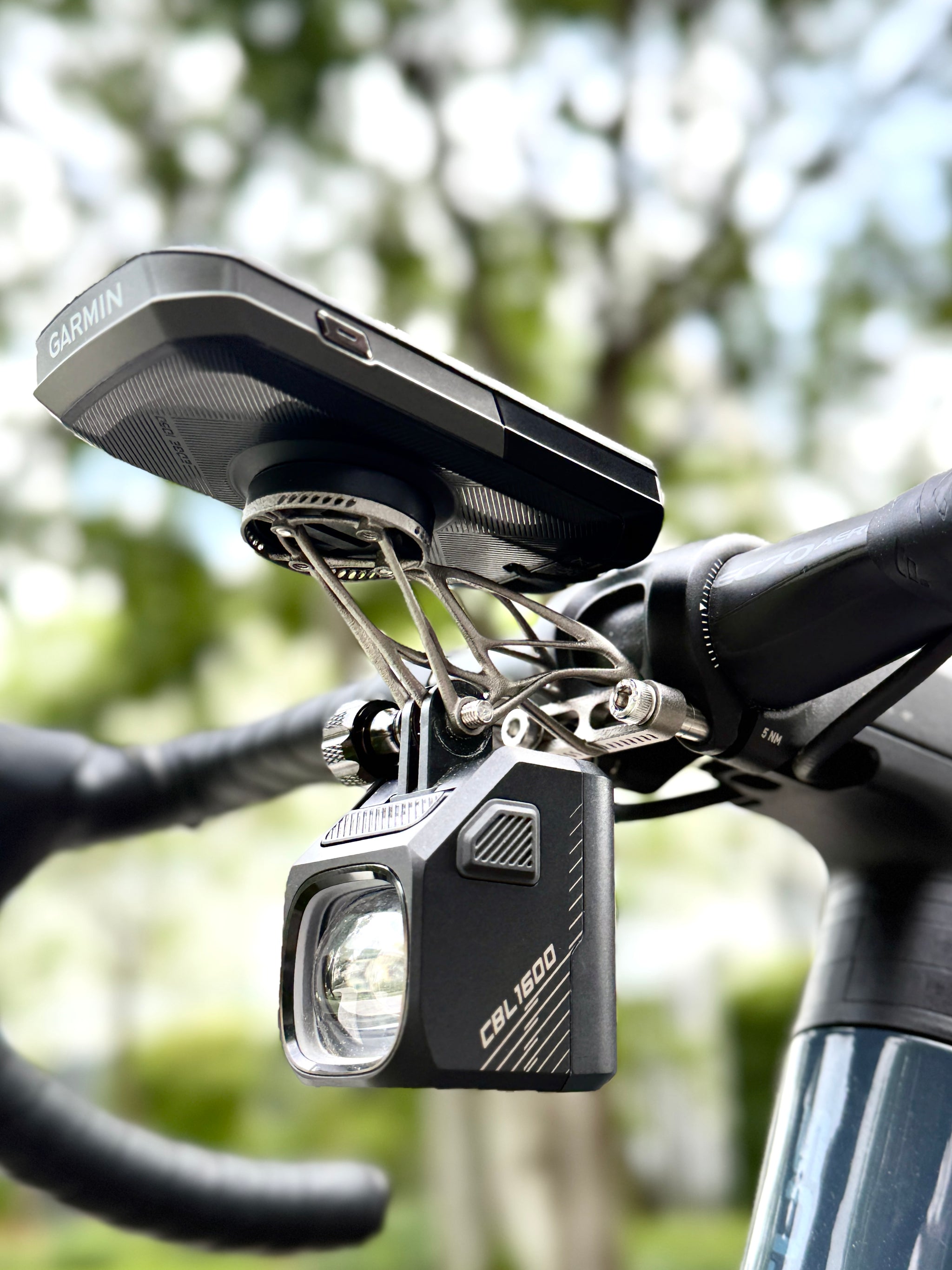 3D-Printed Titanium Bike Computer Mount for Colnago Integrated Handlebars, Ultra-Light, High Strength, Fully Hollowed Design, 1Pcs