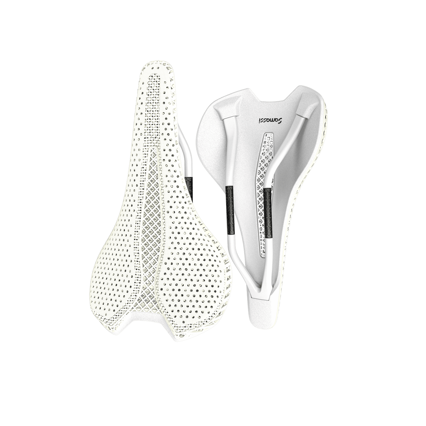 Bike Saddle - Samassi 3D Printed Saddle R5 (White) Bike Saddle - Samassi 3D Printed Saddle R5 (White)