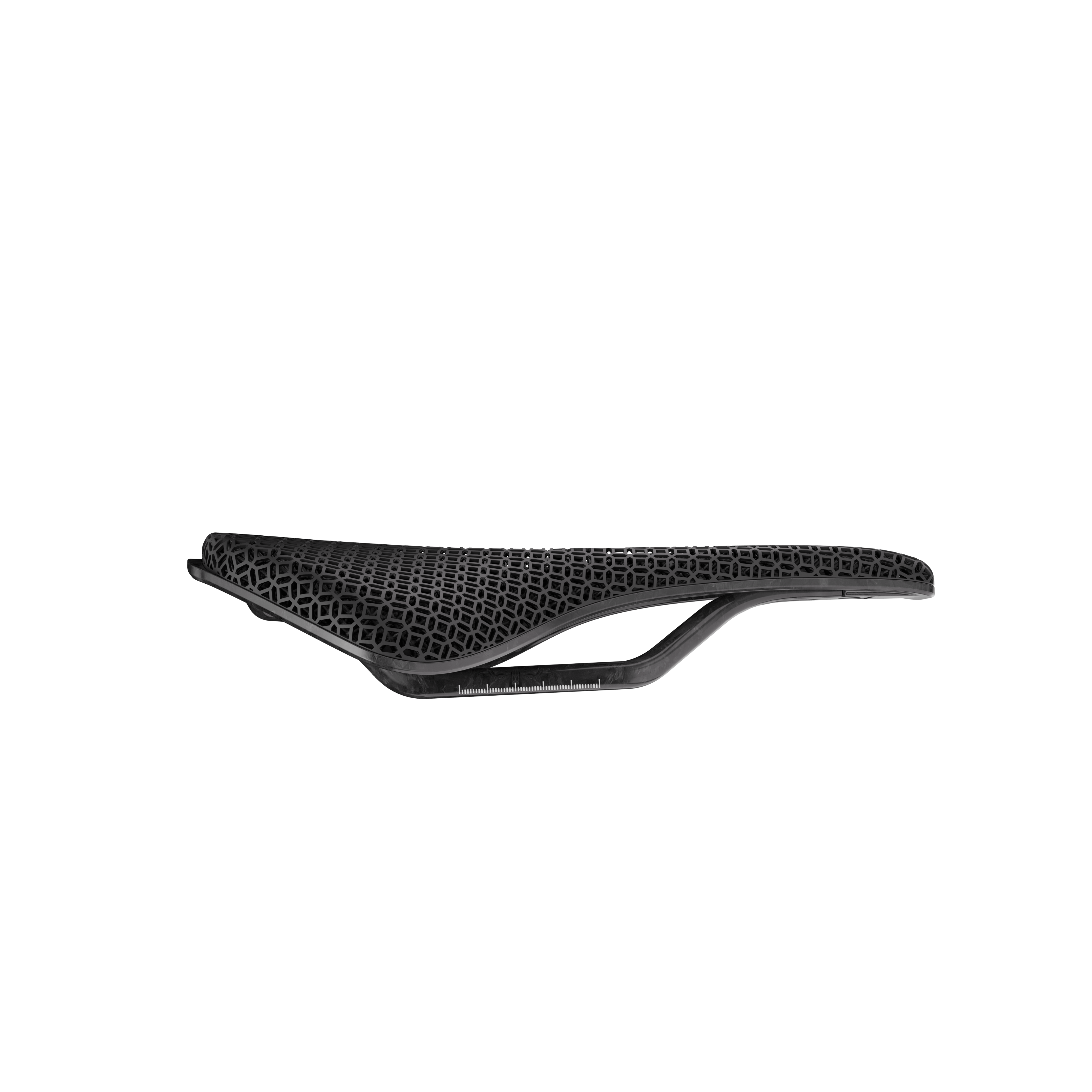 R4 3D Printed Bike Saddle featuring advanced carbon fiber construction and a nano PU printing surface for maximum comfort.