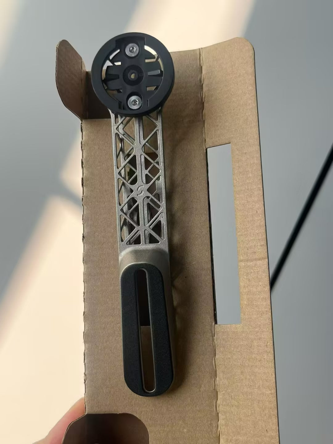 3D-Printed -10° Titanium Bike Computer Mount for Canyon Integrated Handlebars, Ultra-Light, High Strength, Fully Hollowed Design, 1Pcs