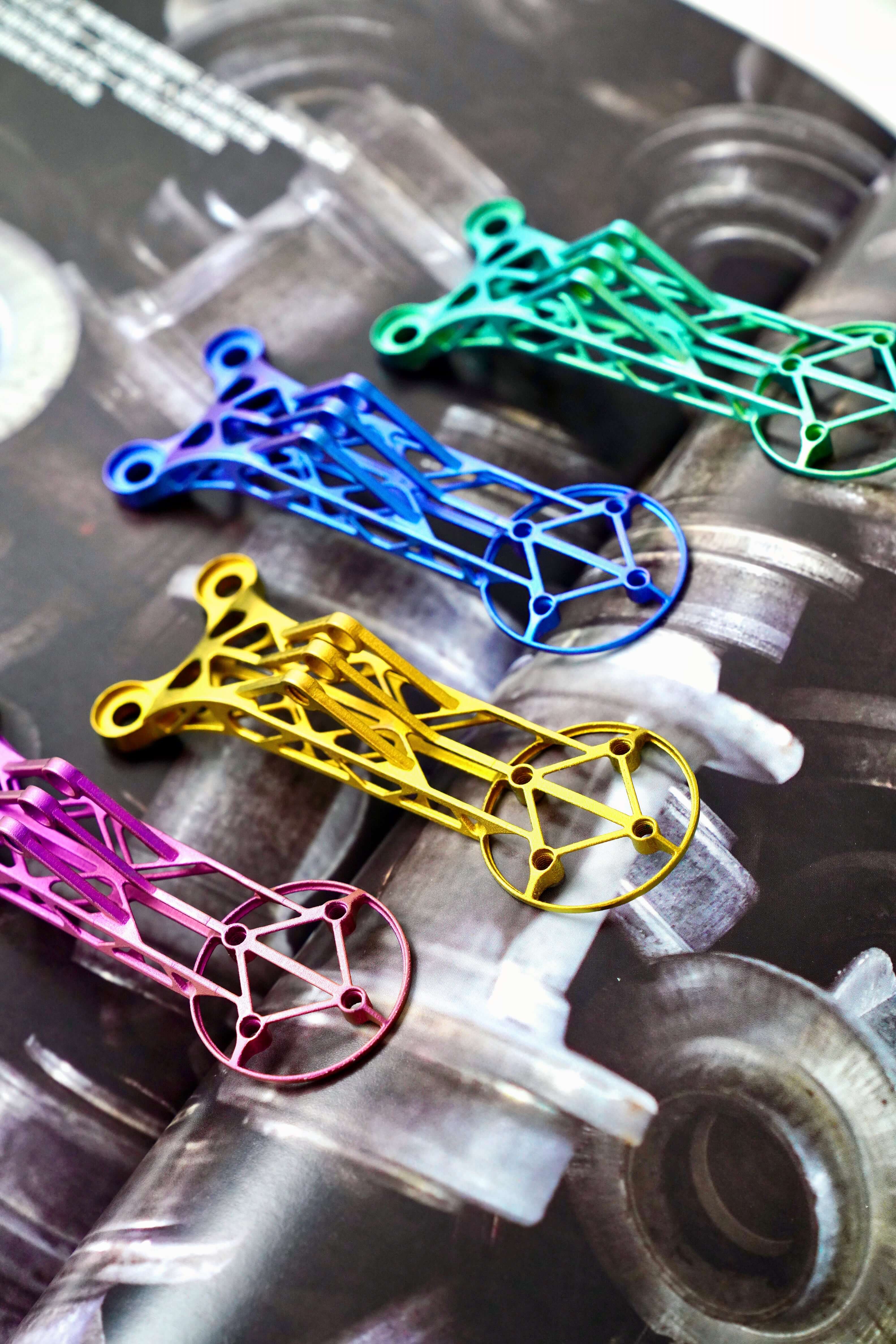Customize 3D Titanium Bike Computer Mount Color in various colors including blue, green, yellow, and pink.