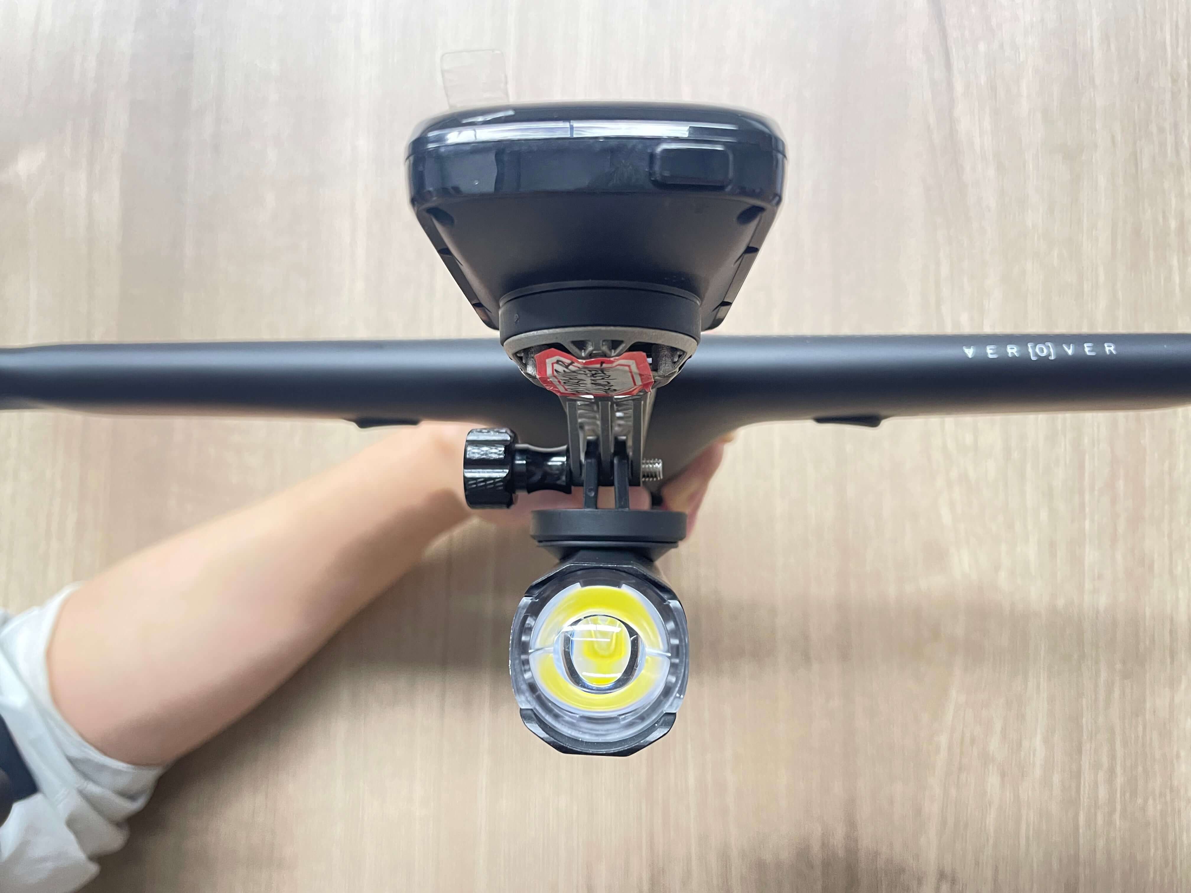 EXS AeroVer 3D-Printed Titanium Bike Computer Mount, Samassi Ultra-Light High Strength Bike Mount, Fully Hollowed Design on bike handlebars