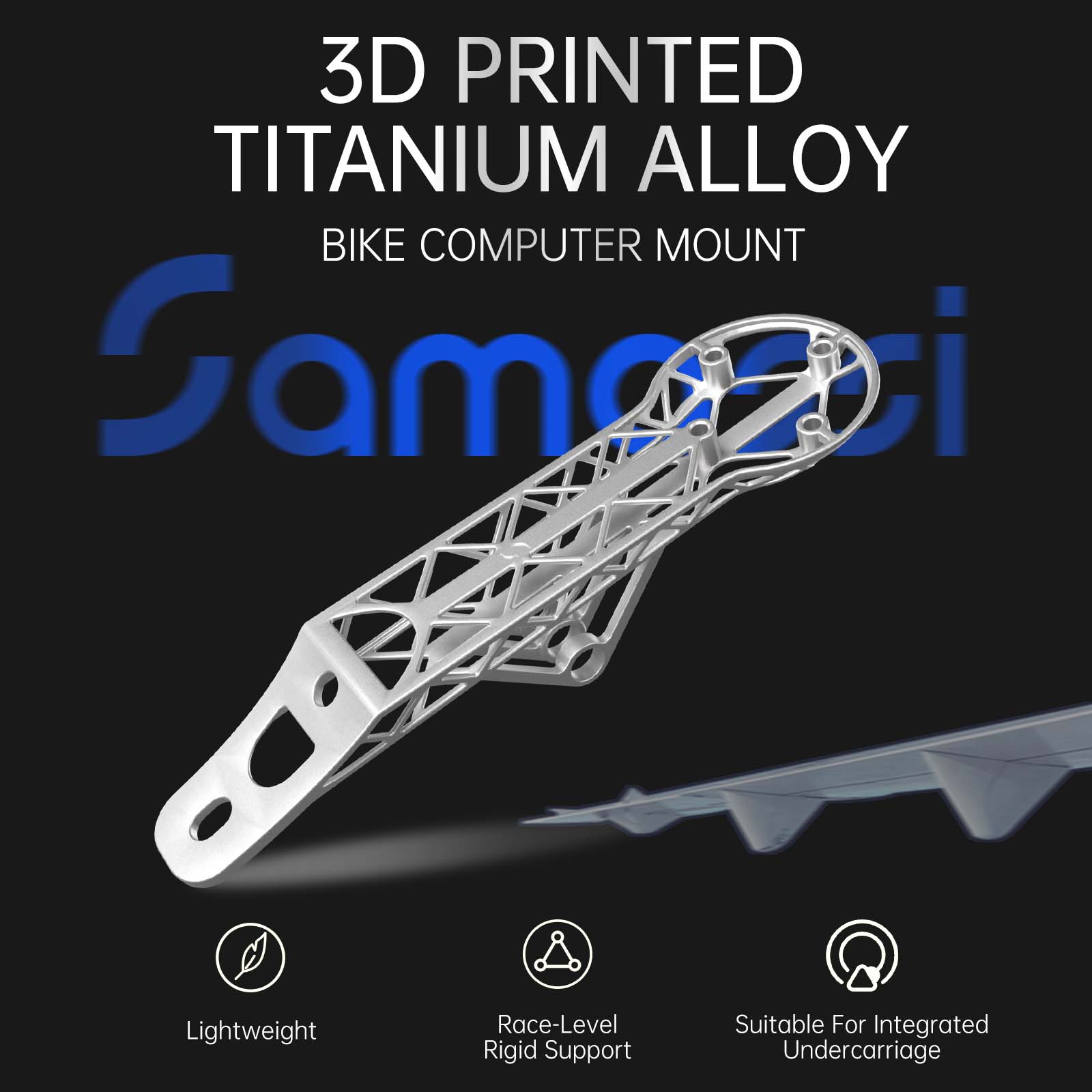 EXS AeroVer 3D-Printed Titanium Bike Computer Mount, Samassi Ultra-Light High Strength Bike Mount, Fully Hollowed Design