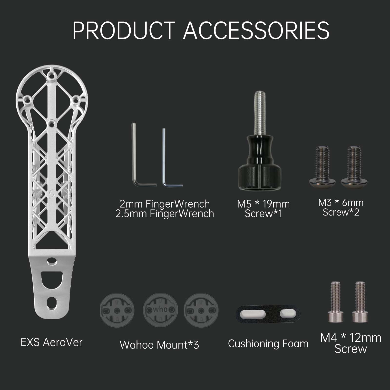 EXS AeroVer 3D-Printed Titanium Bike Computer Mount, Samassi Ultra-Light High Strength Bike Mount, Fully Hollowed Design accessories