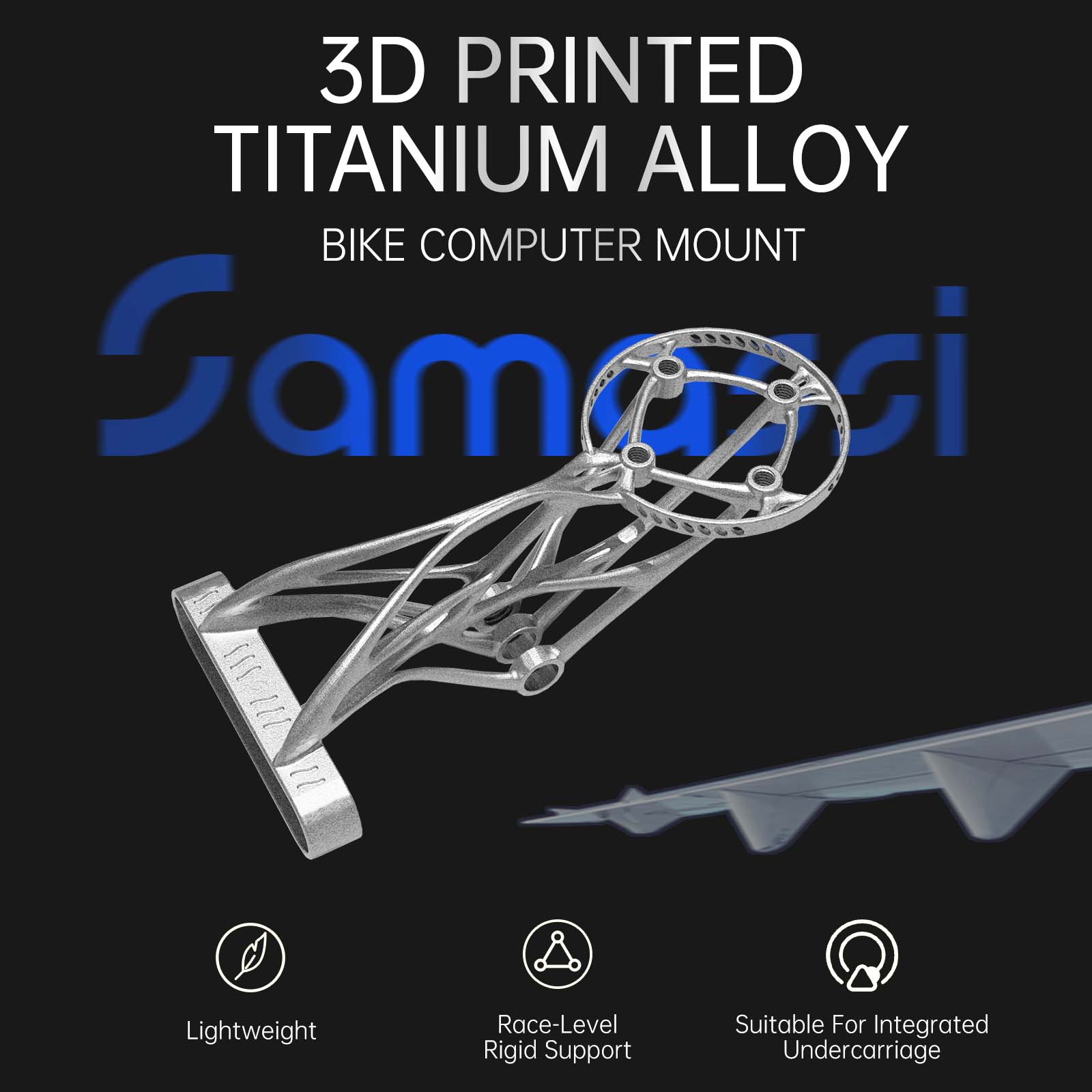 GIANT 3D-Printed Titanium Bike Computer Mount, Samassi Ultra-Light High Strength Bike Mount, Fully Hollowed Design