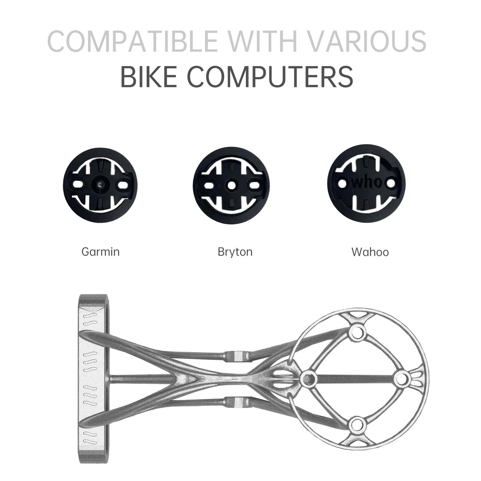GIANT 3D-Printed Titanium Bike Computer Mount, Samassi Ultra-Light High Strength Bike Mount, Fully Hollowed Design