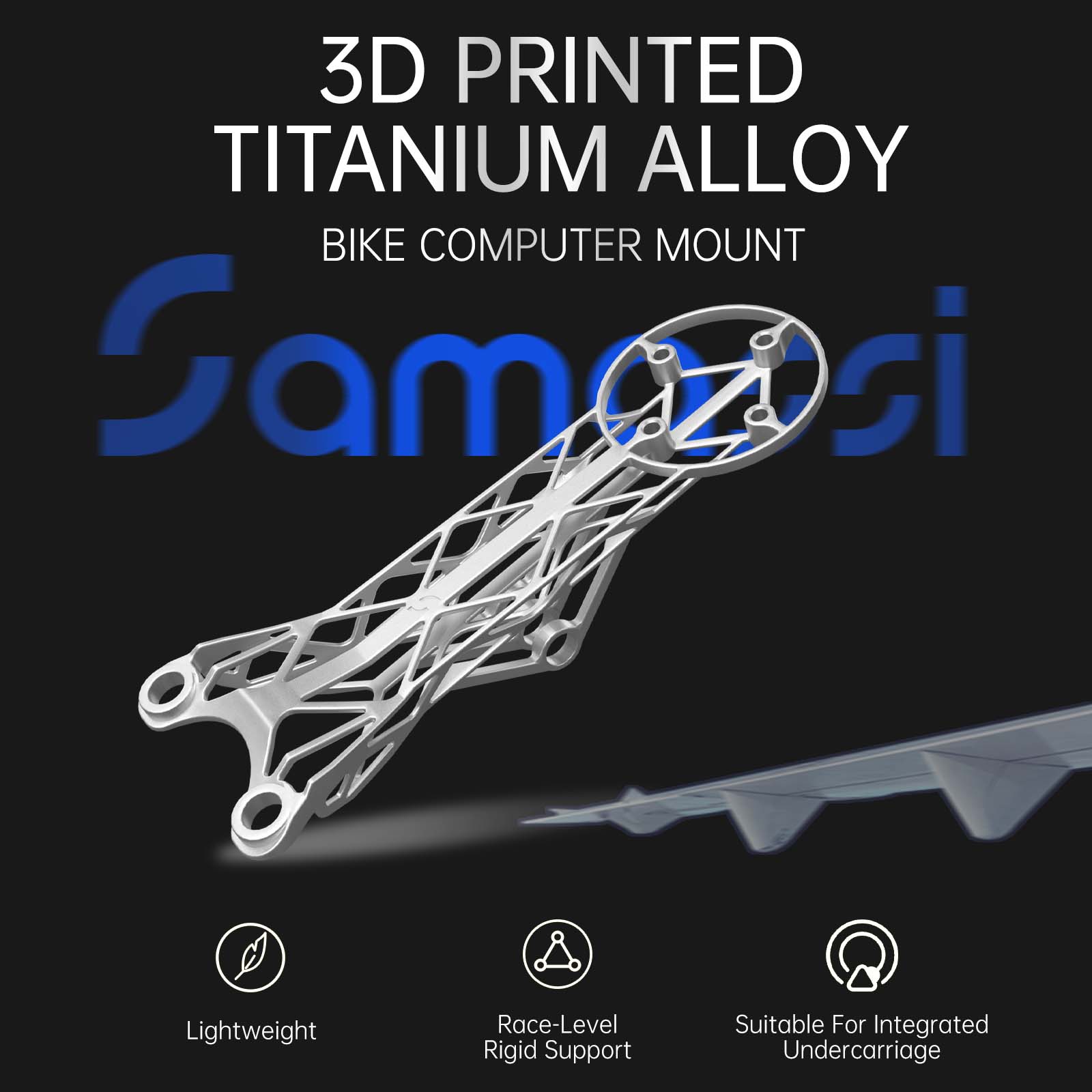 Pinarello Most 3D-Printed Titanium Bike Computer Mount, Samassi Ultra-Light High Strength Bike Mount, Fully Hollowed Design