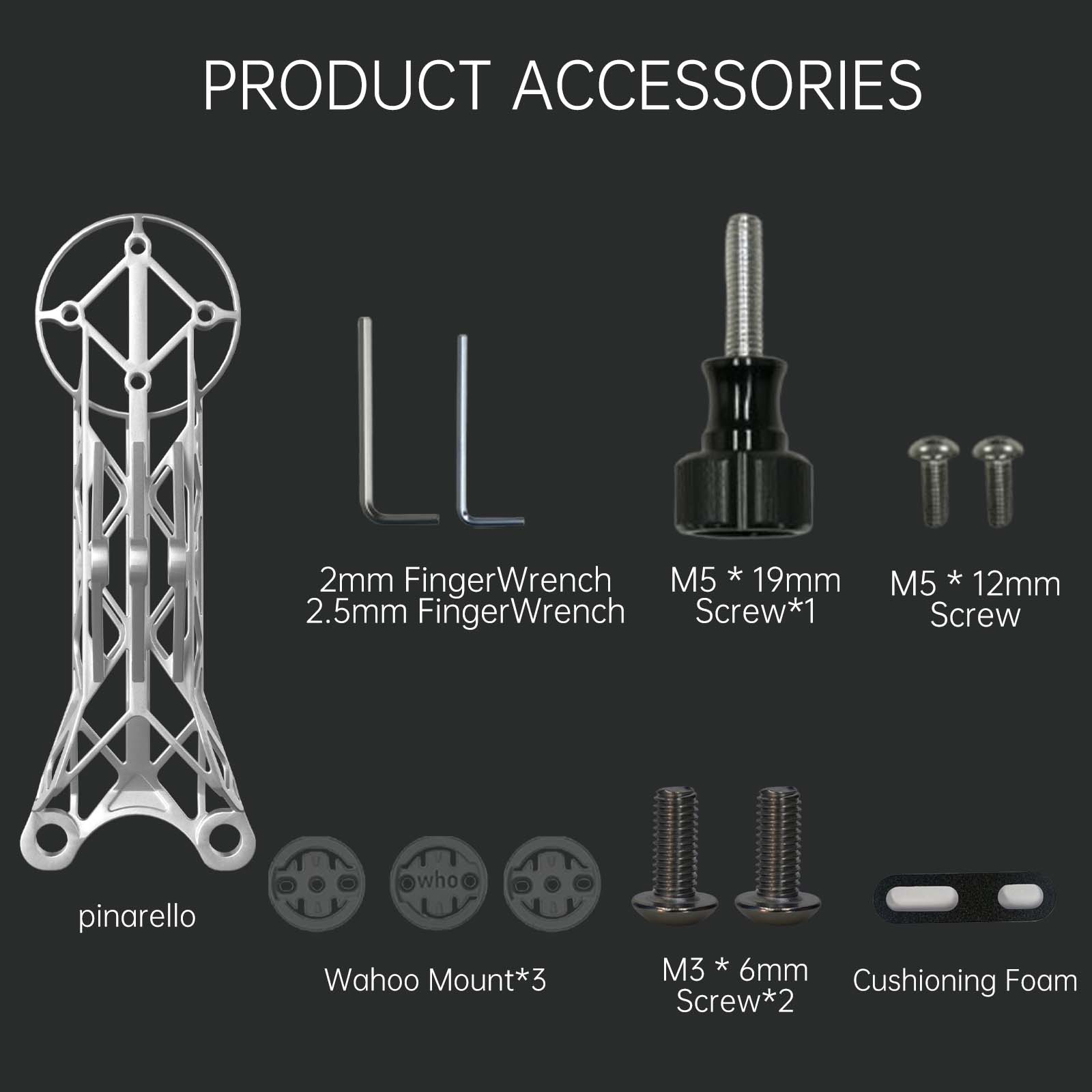 Pinarello Most 3D-Printed Titanium Bike Computer Mount, Samassi Ultra-Light High Strength Bike Mount, Fully Hollowed Design