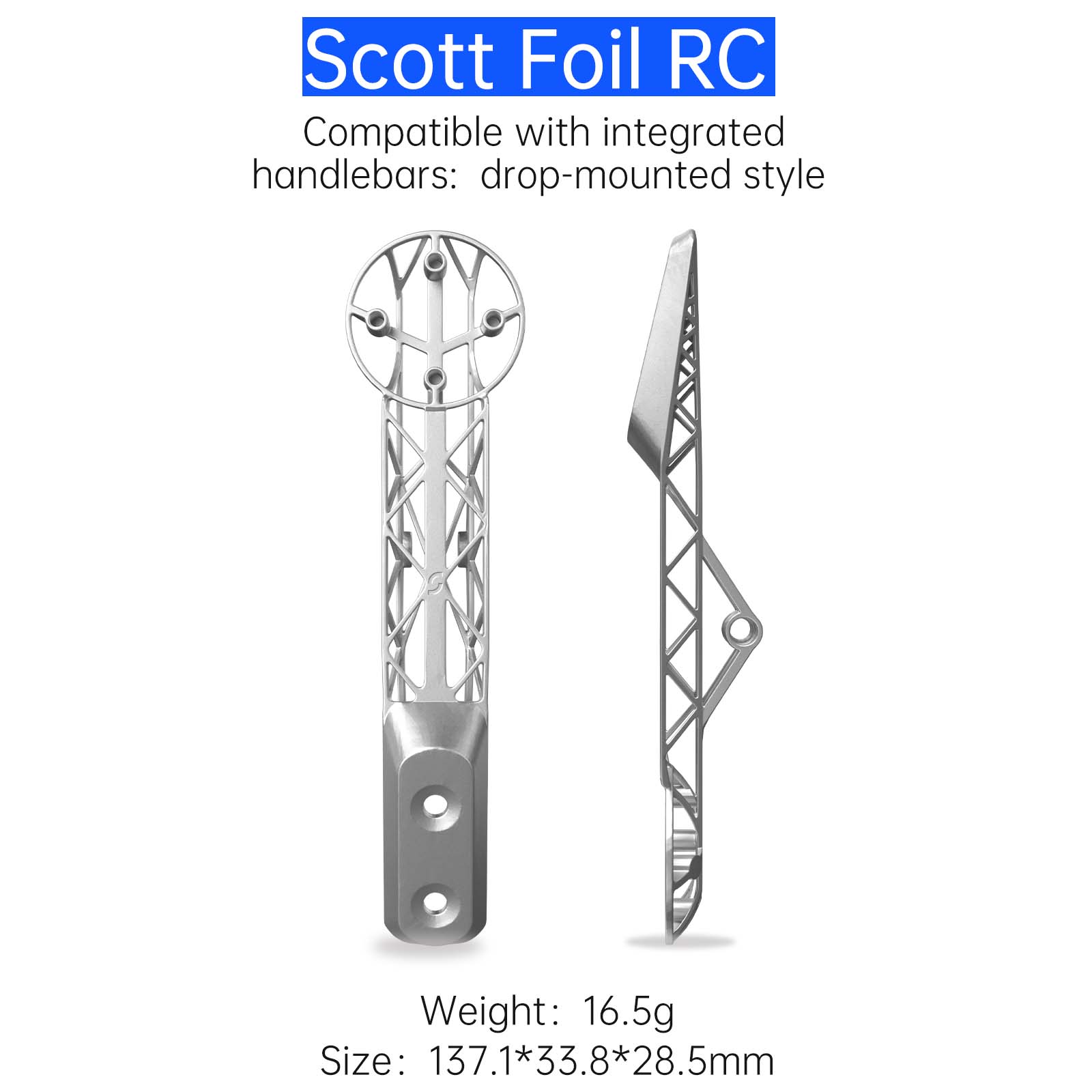 Samassi 3D Titanium Scott Foil RC Integrated Handlebar Bike Mount, Lightweight Precision for Your Ultimate Aero Ride image.