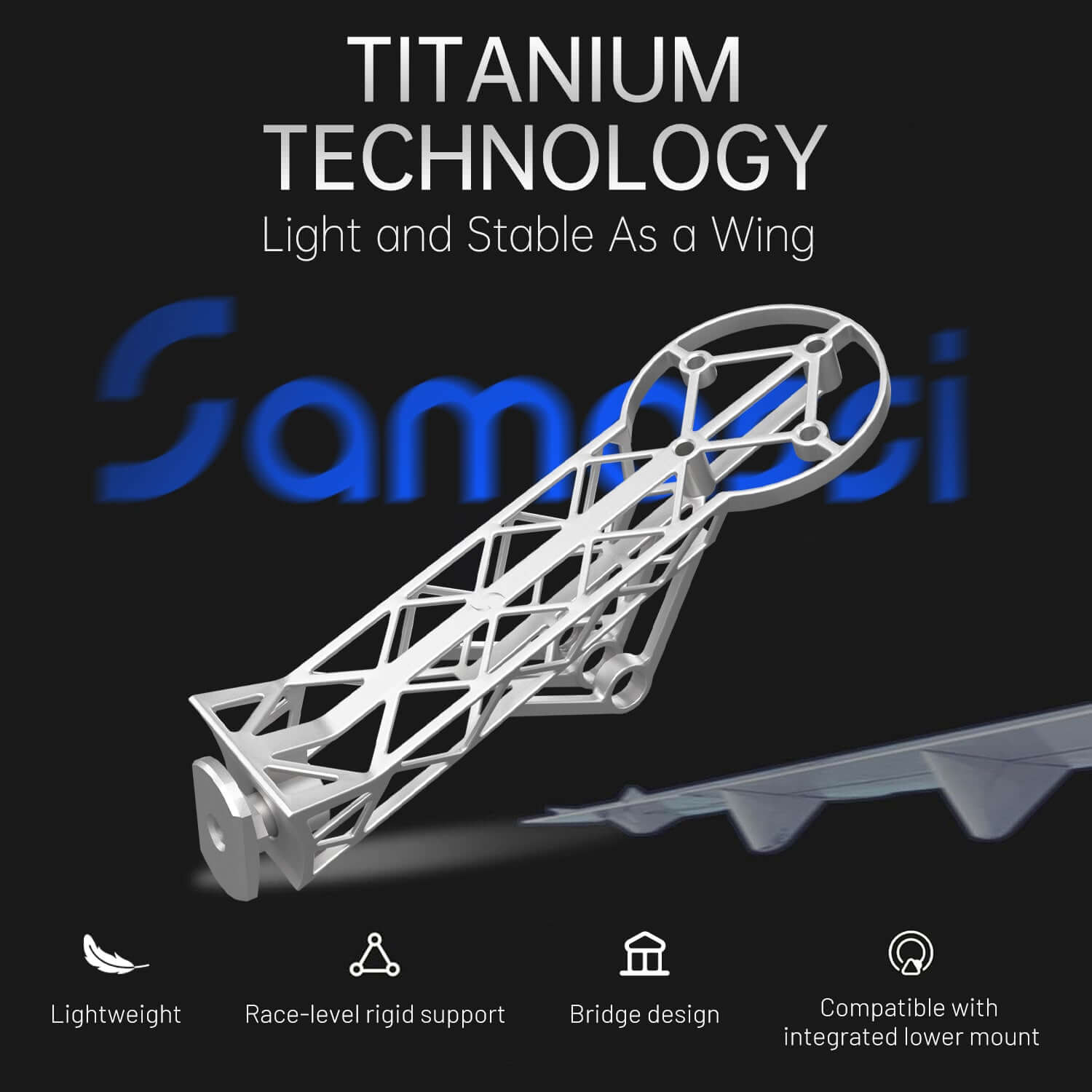 Specialized SL8 & SL7, 3D-Printed Titanium Bike Computer Mount, Samassi Ultra-Light High Strength Bike Mount, Fully Hollowed Design