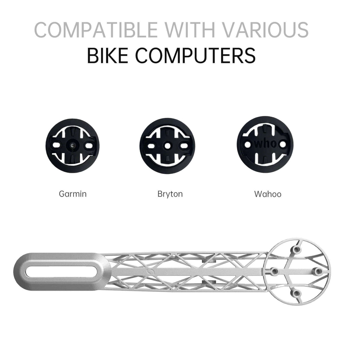 Titanium Out Front Computer Mounts Bike Computer Mount - Universal 3D-Printed Titanium Design – Samassi