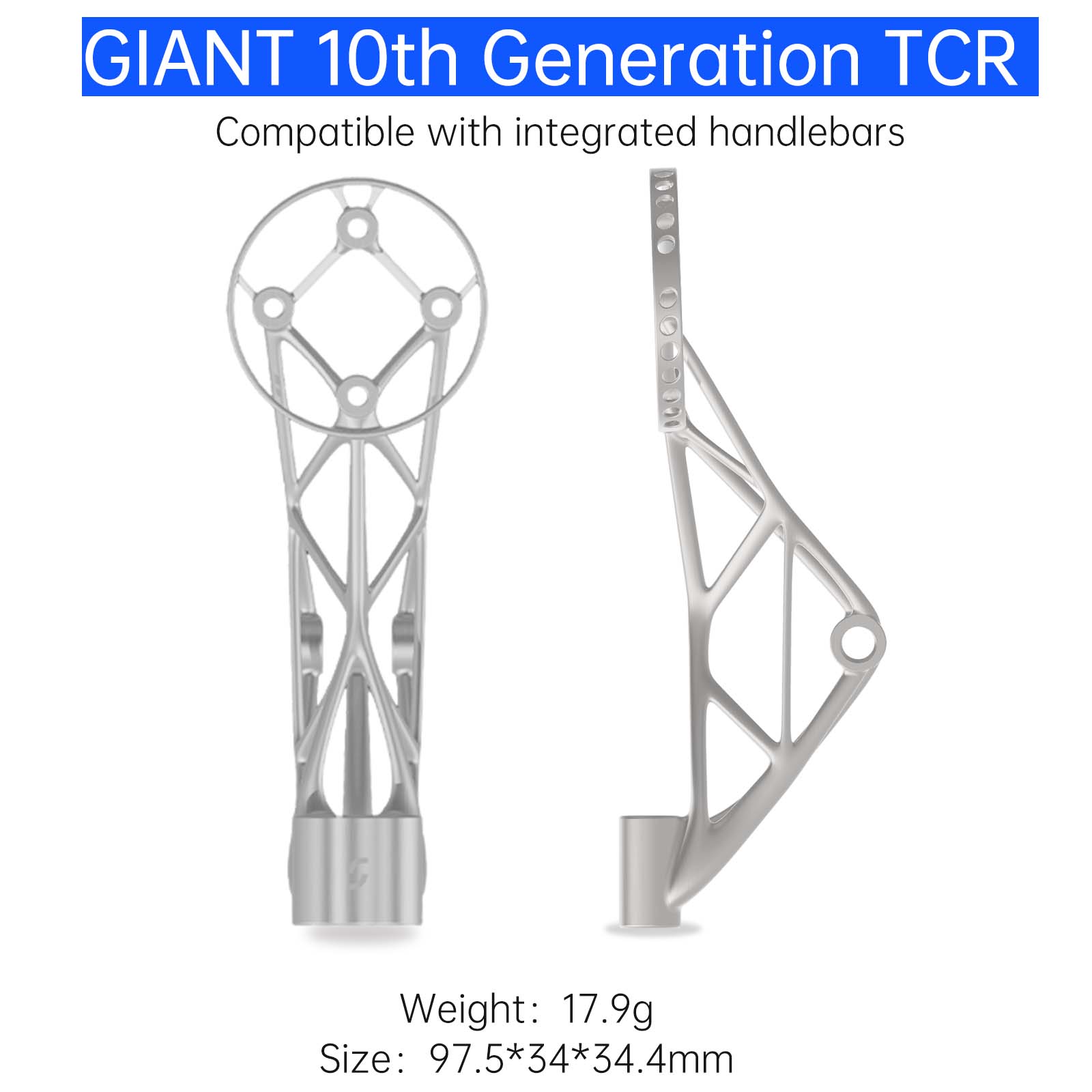 GIANT 10th Generation TCR 3D-Printed Titanium Bike Computer Mount, Samassi Ultra-Light High Strength Bike Mount, Fully Hollowed Design