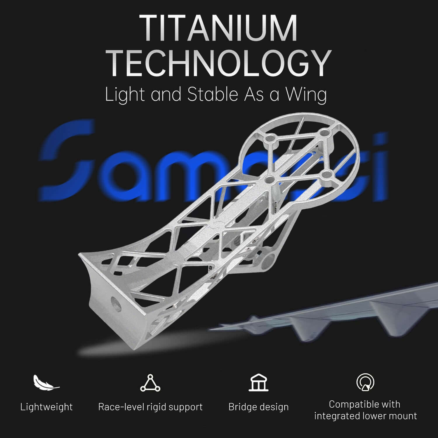 Specialized Roval 3D-Printed Titanium Bike Computer Mount, Samassi Ultra-Light High Strength Bike Mount, Fully Hollowed Design